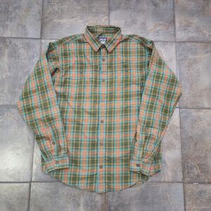 Vintage Y2K Patagonia Men's Medium Organic Cotton Plaid Flannel Button Up Shirt